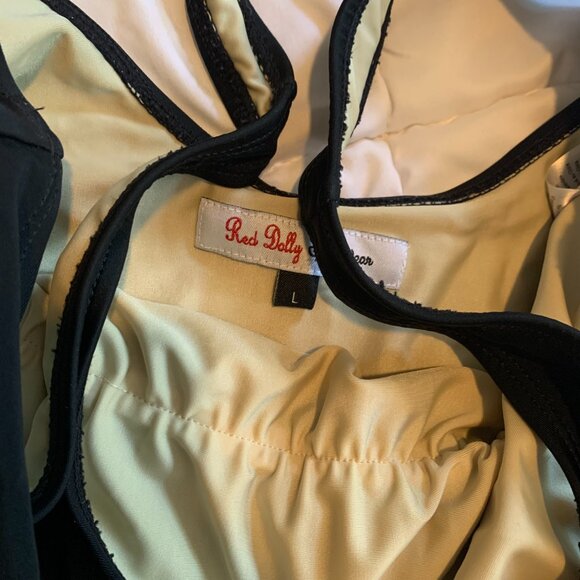 Chic Mommy & Me Matching Black One-Piece Swimsuit Set Red Dolly Swimwear L/9-12 - Picture 4 of 4